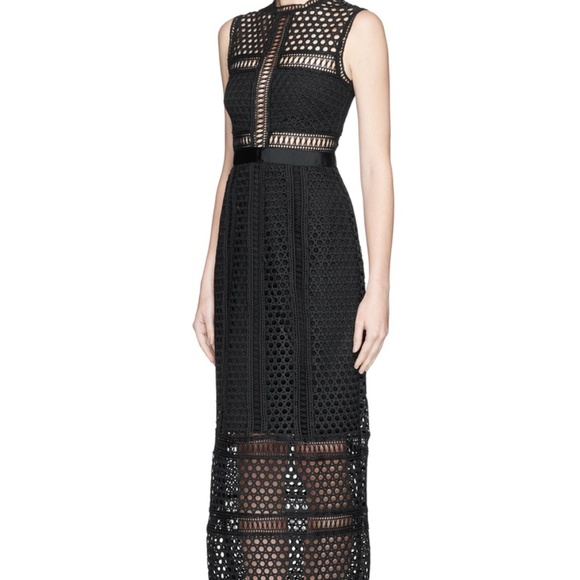 Panelled column midi dress- SELF PORTRAIT - Picture 1 of 4